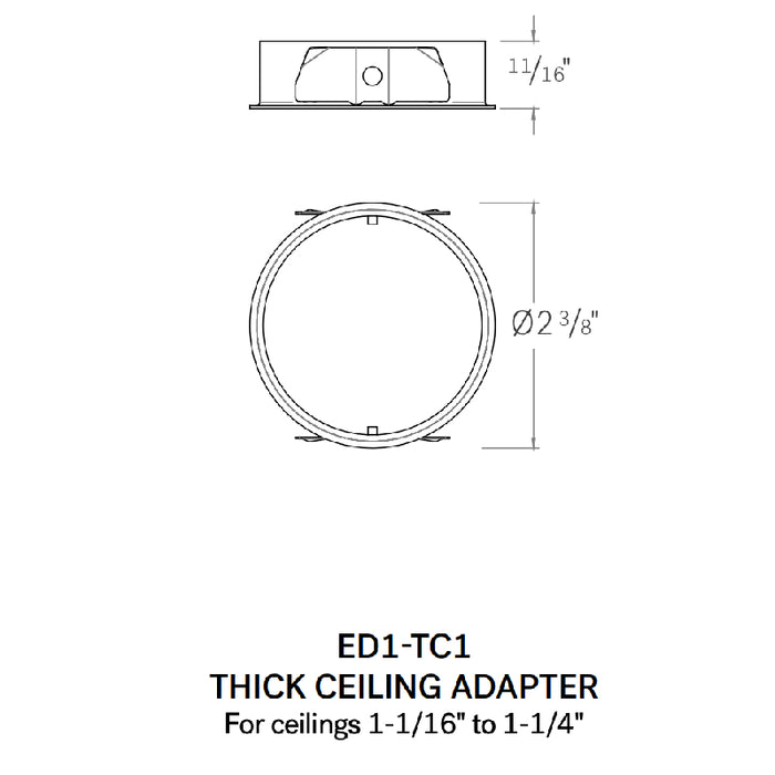 CSL ED1-TC1 Thick Ceiling Adapter for 1" Eco-Downlight