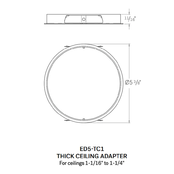 CSL ED5-TC1 Thick Ceiling Adapter for 5" Eco-Downlight