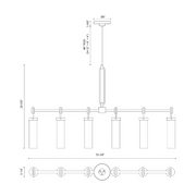 Alora LP355652 Wynwood 6-lt 52" Linear Pendant