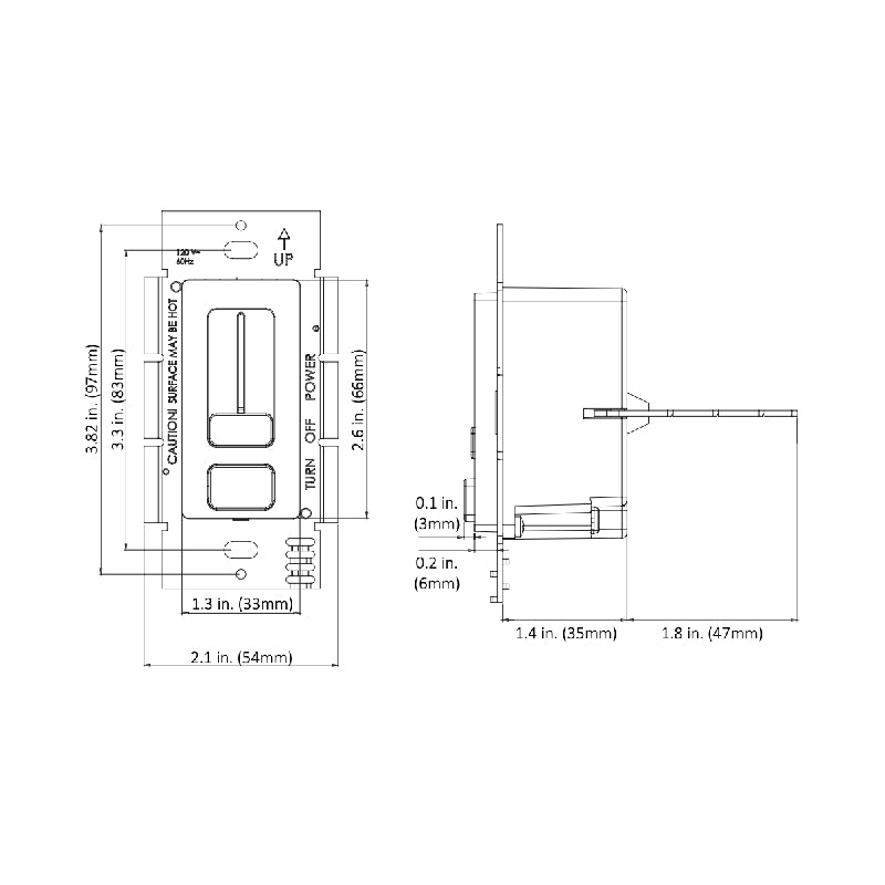 WAC EN-D24100-120-R Wall Mounted Class 2 24VDC/96W Dimmer and Driver