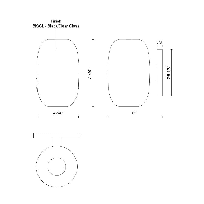 Kuzco EW38504 Yara 1-lt 7" Tall LED Outdoor Wall Sconce