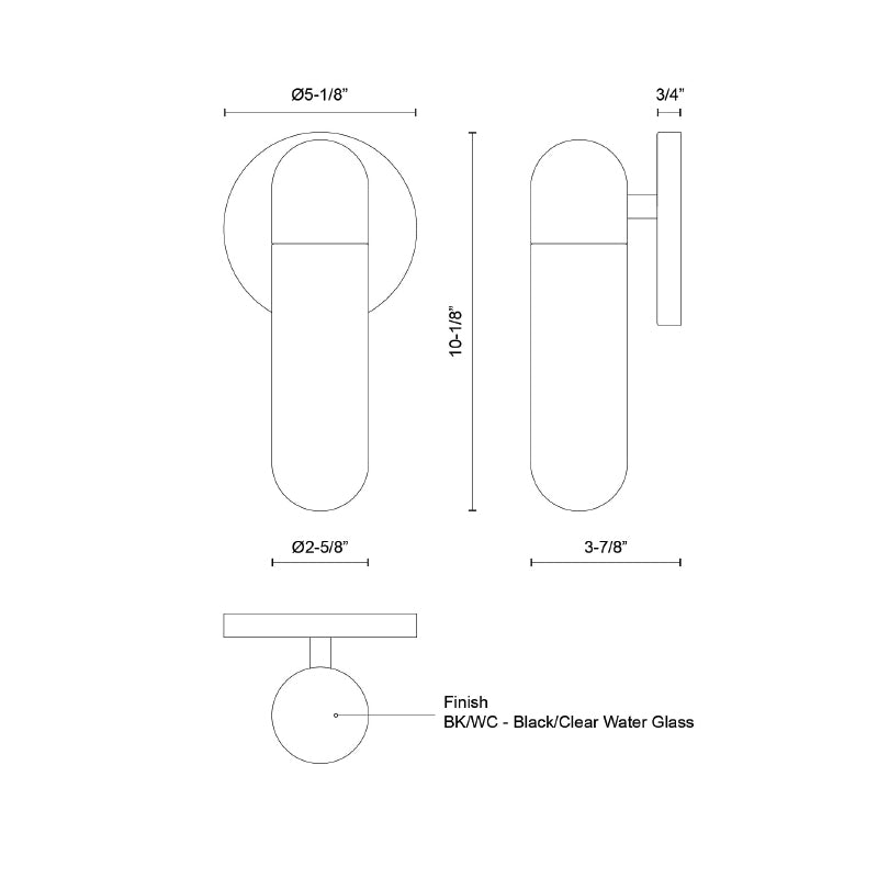 Kuzco EW73210 Lima 1-lt 10" Tall Wall Sconce