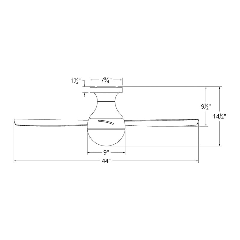WAC F-004 Orb 44" Flush Mount Smart Ceiling Fan
