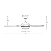 WAC F-005L Odyssey 52" Smart Ceiling Fan with LED Light Kit