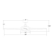 WAC F-068L Geos 60" Smart Ceiling Fan with LED Light Kit