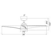 WAC F-070L Sonoma 56" Smart Ceiling Fan with LED Light Kit