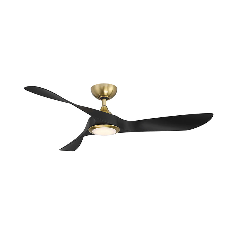 WAC F-074L Swirl 54" Smart Ceiling Fan with LED Light Kit - Soft Brass/Matte Black