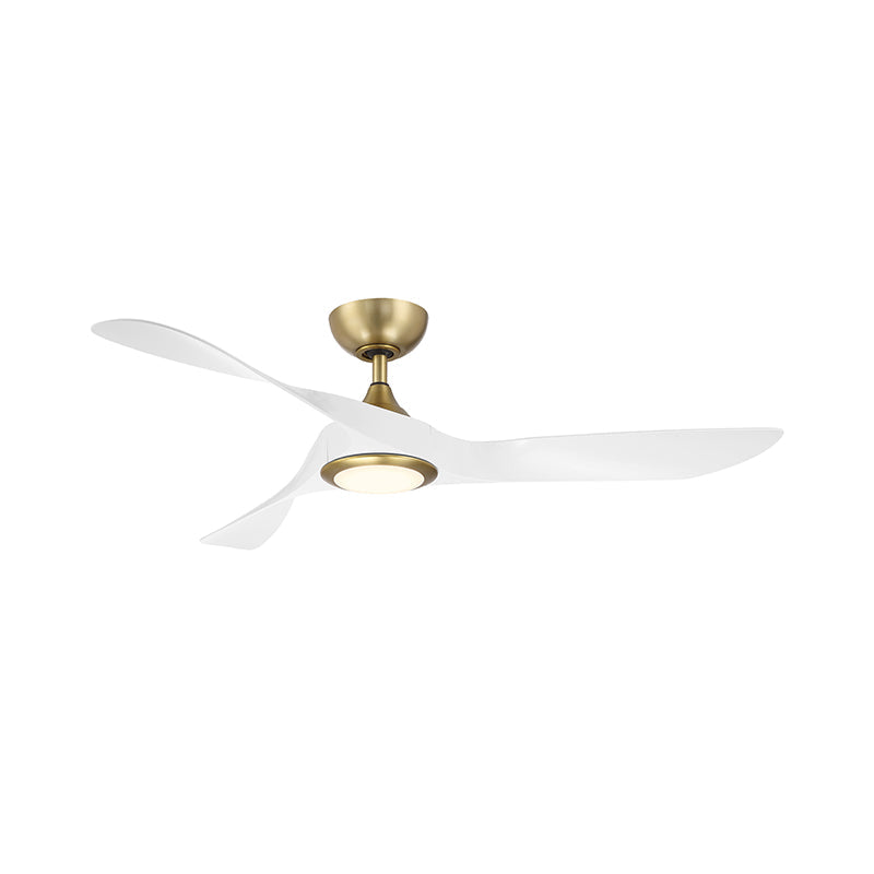 WAC F-074L Swirl 54" Smart Ceiling Fan with LED Light Kit - Soft Brass/Matte White