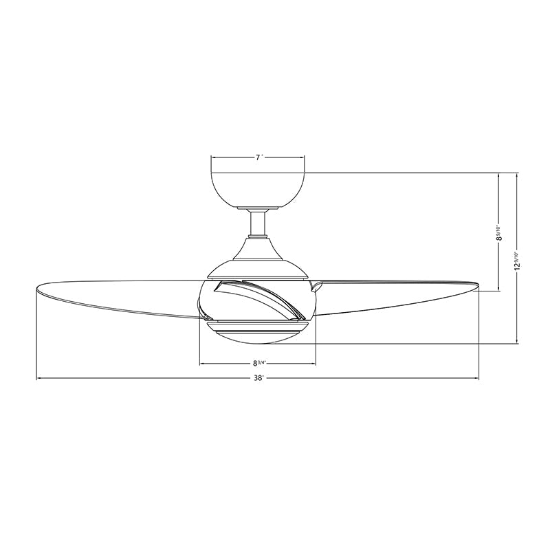 WAC F-094L Loft 38" Smart Ceiling Fan with LED Light Kit