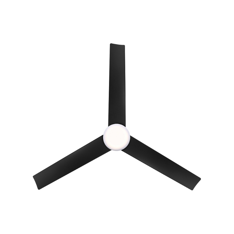 WAC F-103L Flair 56" Outdoor Smart Ceiling Fan with LED Light Kit, 4CCT Selectable - Matte Black