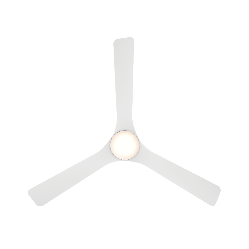 WAC F-104L Gage 52" Outdoor Smart Ceiling Fan with LED Light Kit, 4CCT Selectable - Matte White