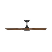 WAC F-105L Swirl 5 56" Outdoor Smart Ceiling Fan with LED Light Kit, 4CCT Selectable - Matte Black/Distressed Koa
