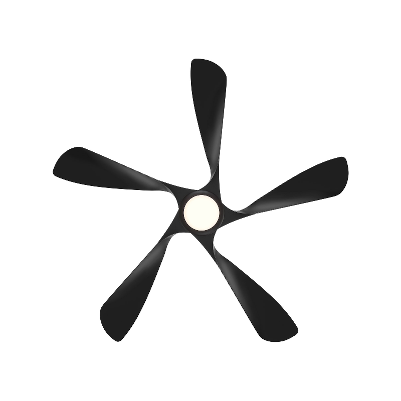 WAC F-105L Swirl 5 56" Outdoor Smart Ceiling Fan with LED Light Kit, 4CCT Selectable - Matte Black