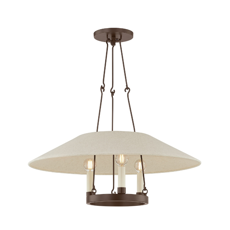 Troy F1625 Archive 3-lt 25" Chandelier - Bronze