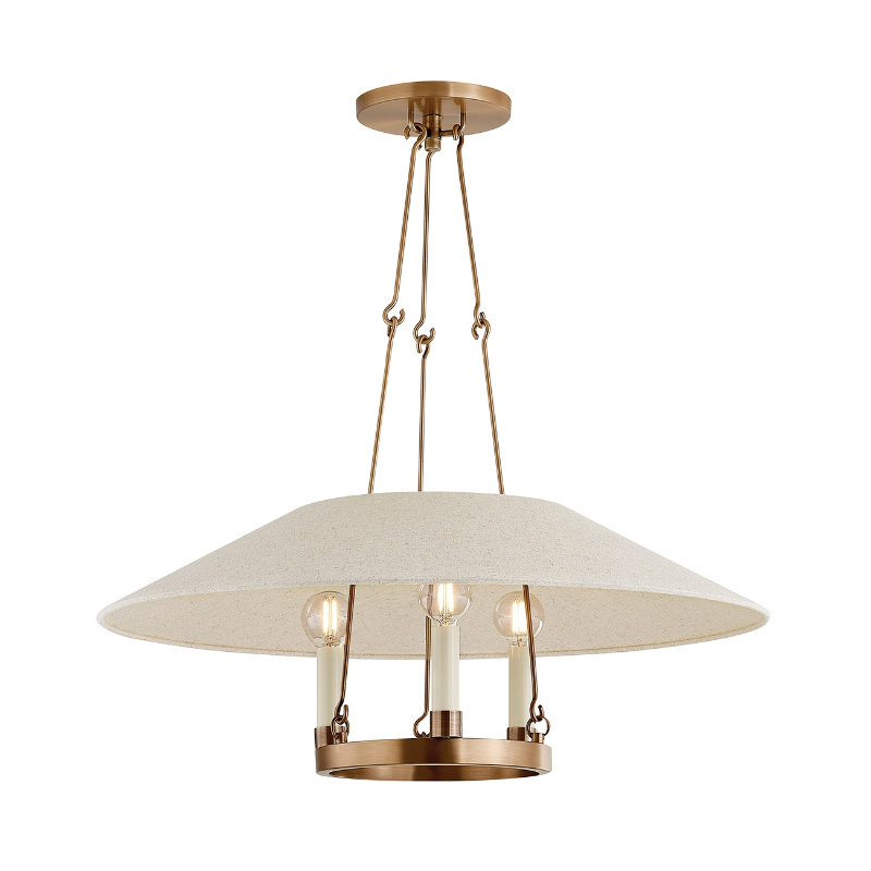Troy F1625 Archive 3-lt 25" Chandelier - Patina Brass