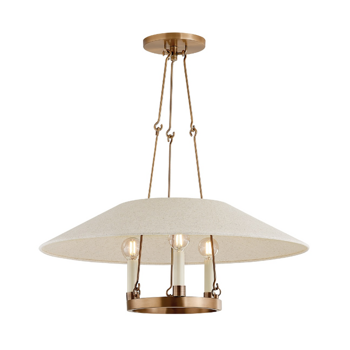 Troy F1625 Archive 3-lt 25" Chandelier - Patina Brass