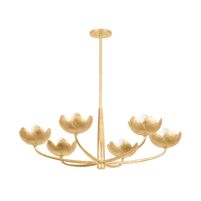 Troy F2040 Arcata 6-lt 40" Chandelier - Vintage Gold Leaf