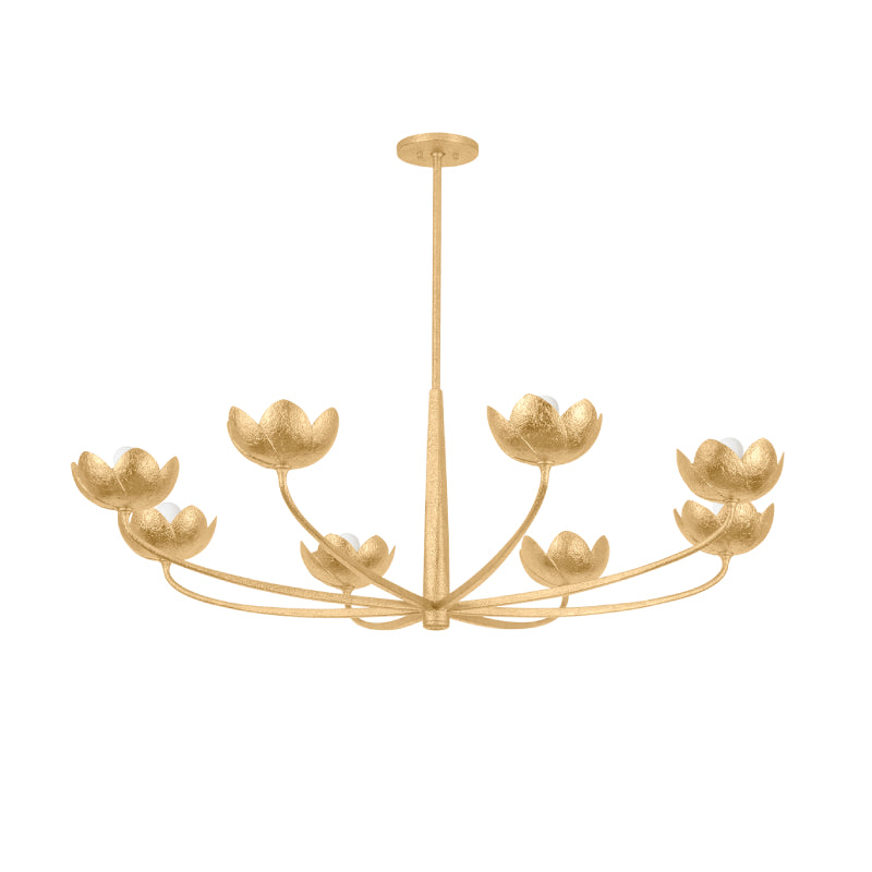 Troy F2048 Arcata 8-lt 55" Chandelier - Vintage Gold Leaf