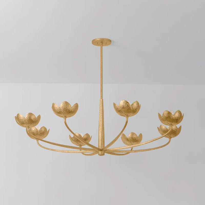 Troy F2048 Arcata 8-lt 55" Chandelier - Vintage Gold Leaf
