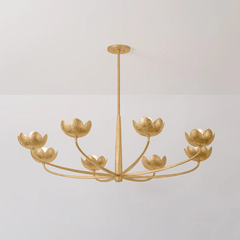 Troy F2048 Arcata 8-lt 55" Chandelier - Vintage Gold Leaf