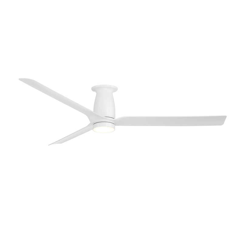 Modern Forms FH-W2502-52L Smooth Flush 52" Outdoor Ceiling Fan with LED Light Kit - Matte White