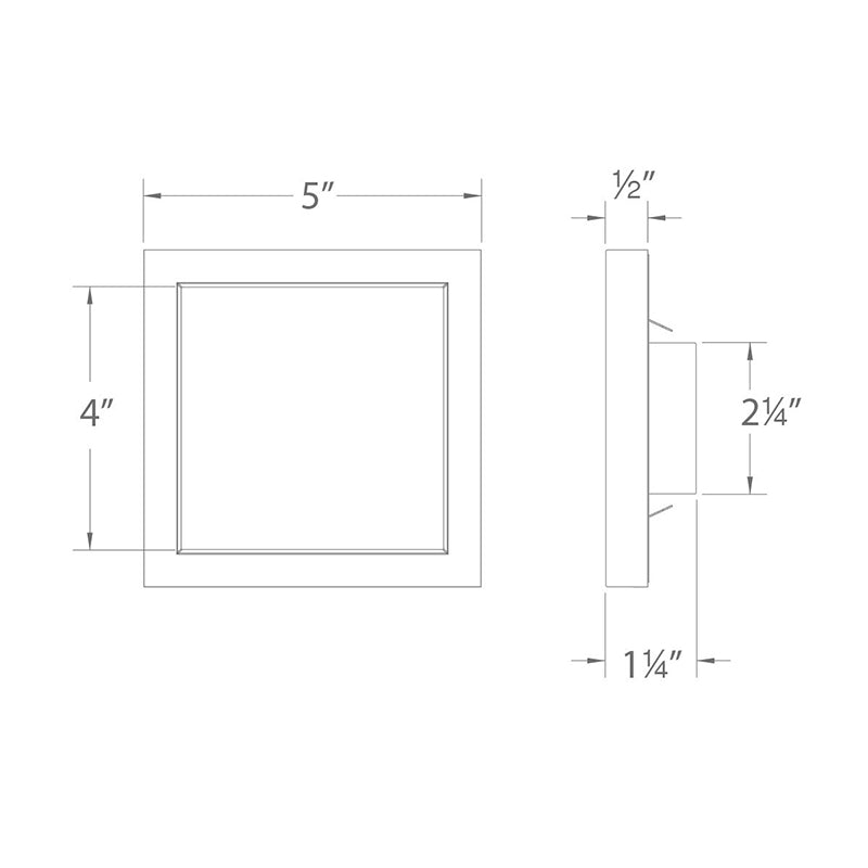 WAC FM-05SQ 5" Square LED Outdoor Ceiling Mount, 3000K