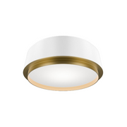 WAC FM-20512 Salvo 1-lt 12" LED Flush Mount - White/Aged Brass