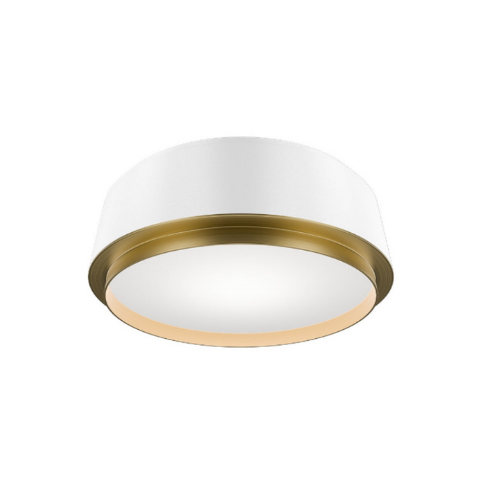 WAC FM-20509 Salvo 1-lt 9" LED Flush Mount - White/Aged Brass