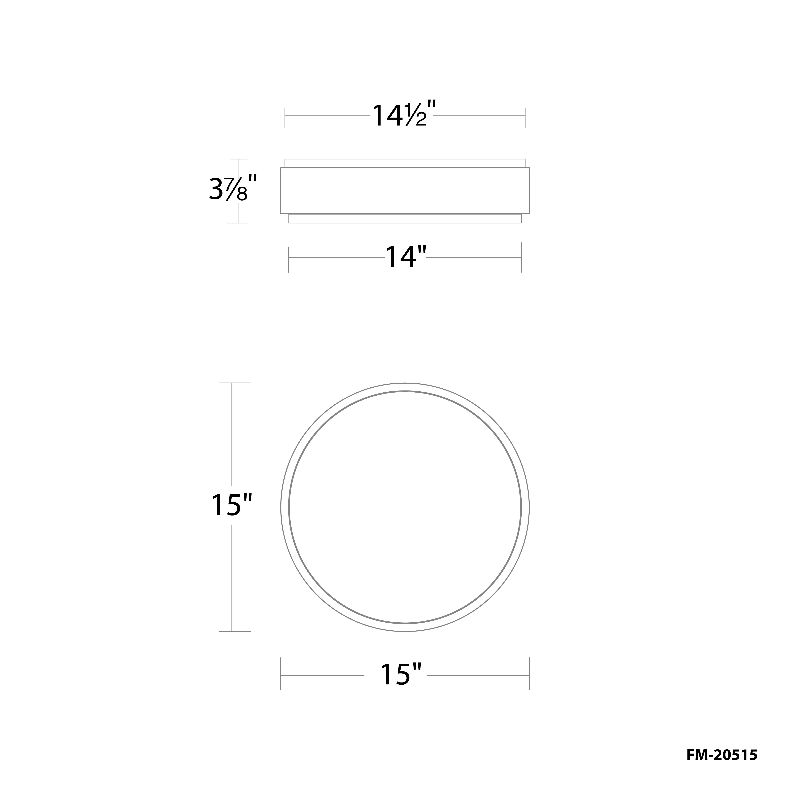 WAC FM-20515 Salvo 1-lt 15" LED Flush Mount