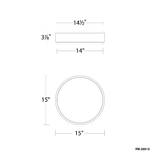WAC FM-20515 Salvo 1-lt 15" LED Flush Mount