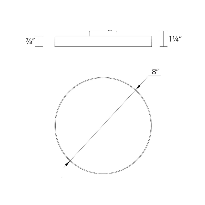 WAC FM-240508 Edgeless 1-lt 8" LED Ceiling/Wall Mount