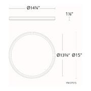 dweLED FM-37515 Parthenon 1-lt 15" LED Flush Mount