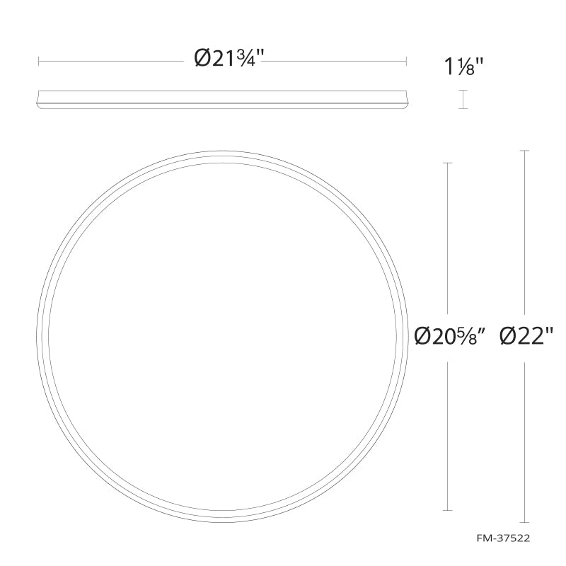 dweLED FM-37522 Parthenon 1-lt 22" LED Flush Mount