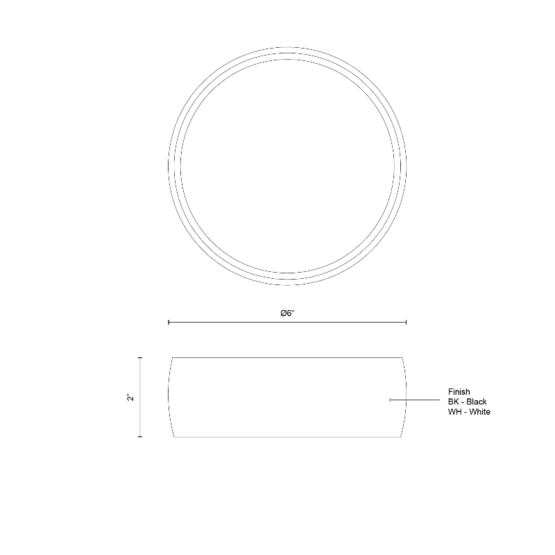 Kuzco FM82106 Savile 1-lt 6" LED Flush Mount