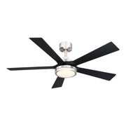 Fanimation FPD8570 TorchAire 52" Indoor/Outdoor Ceiling Fan with LED Light Kit - Brushed Nickel