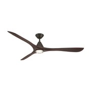 Modern Forms FR-D2504-72L Carve 72" Outdoor Ceiling Fan with LED Light Kit - Bronze with Dark Walnut Blades
