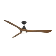 Modern Forms FR-D2504-72L Carve 72" Outdoor Ceiling Fan with LED Light Kit - Matte Black with Distressed Koa Blades