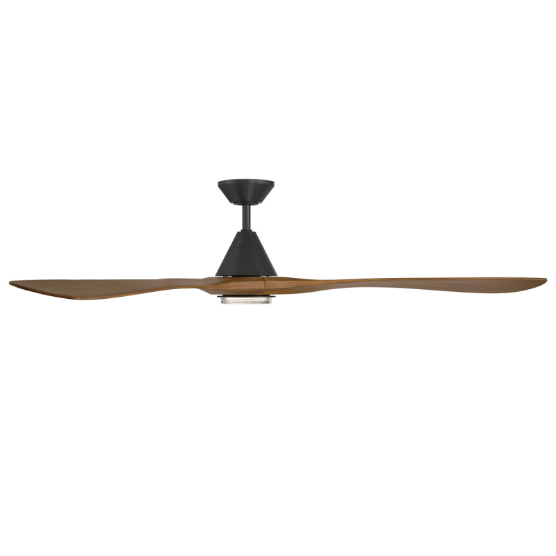 Modern Forms FR-D2504-72L Carve 72" Outdoor Ceiling Fan with LED Light Kit - Matte Black with Distressed Koa Blades