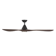 Modern Forms FR-D2504-72L Carve 72" Outdoor Ceiling Fan with LED Light Kit - Matte Black with Dark Walnut Blades