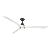 Modern Forms FR-D2504-72L Carve 72" Outdoor Ceiling Fan with LED Light Kit - Matte Black with Matte White Blades