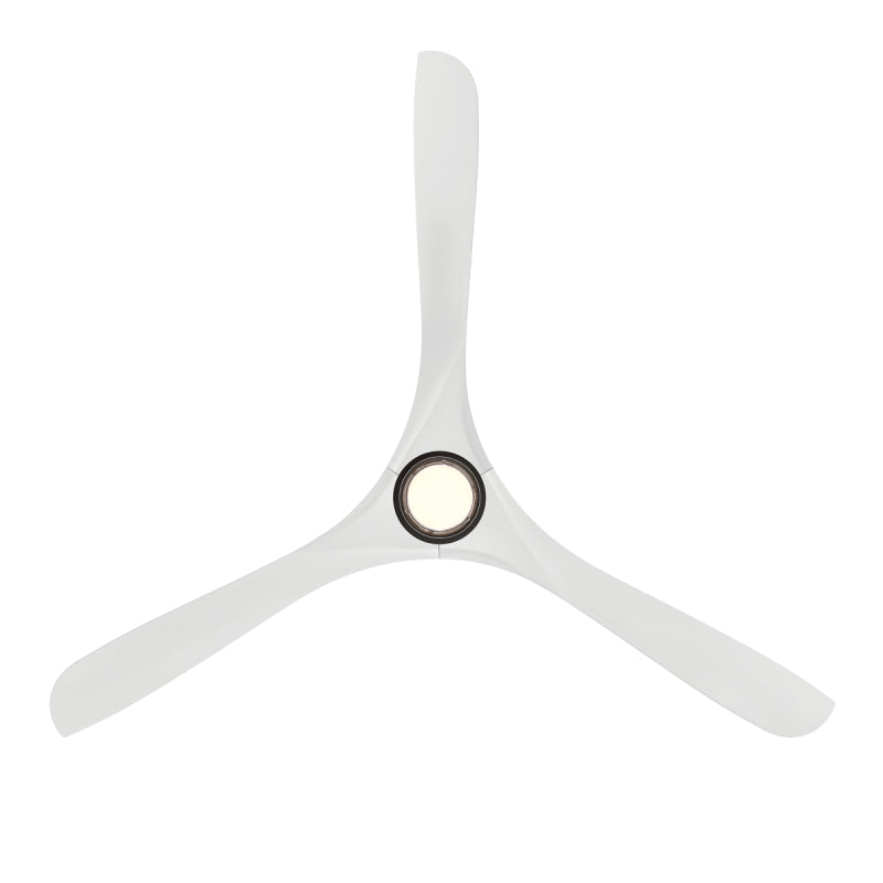 Modern Forms FR-D2504-72L Carve 72" Outdoor Ceiling Fan with LED Light Kit - Matte Black with Matte White Blades