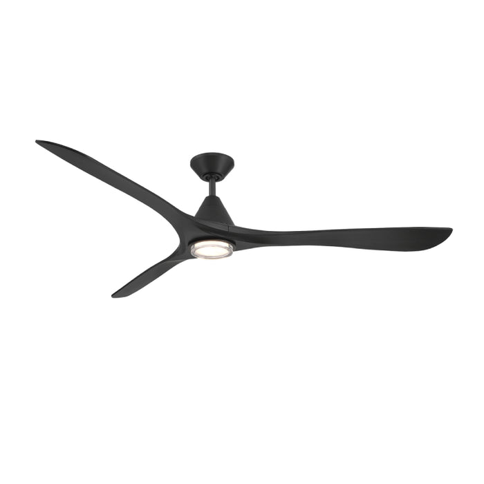 Modern Forms FR-D2504-72L Carve 72" Outdoor Ceiling Fan with LED Light Kit - Matte Black