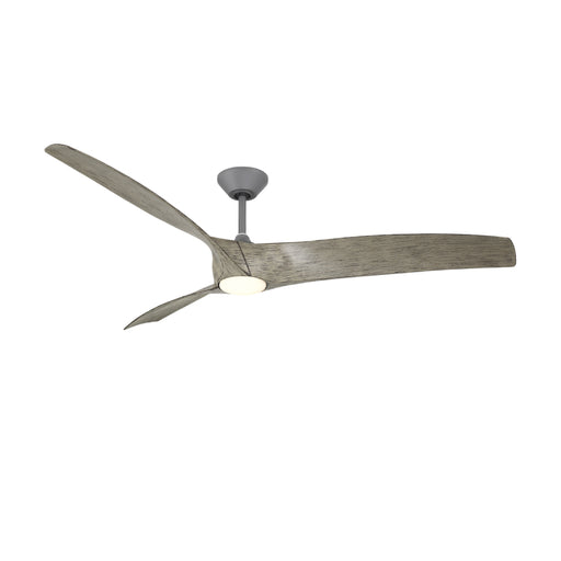 Modern Forms FR-W2006-72L Zephyr 72" Outdoor Ceiling Fan with LED Light Kit - Graphite with Weathered Wood Blades