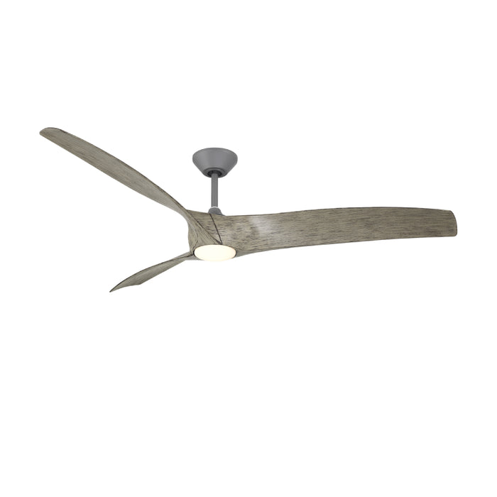 Modern Forms FR-W2006-72L Zephyr 72" Outdoor Ceiling Fan with LED Light Kit - Graphite with Weathered Wood Blades