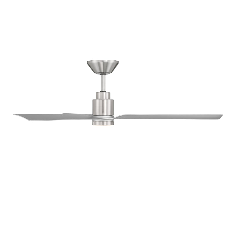 Modern Forms FR-W2502-52L Smooth 52" Outdoor Ceiling Fan with LED Light Kit - Brushed Nickel with Silver Blades