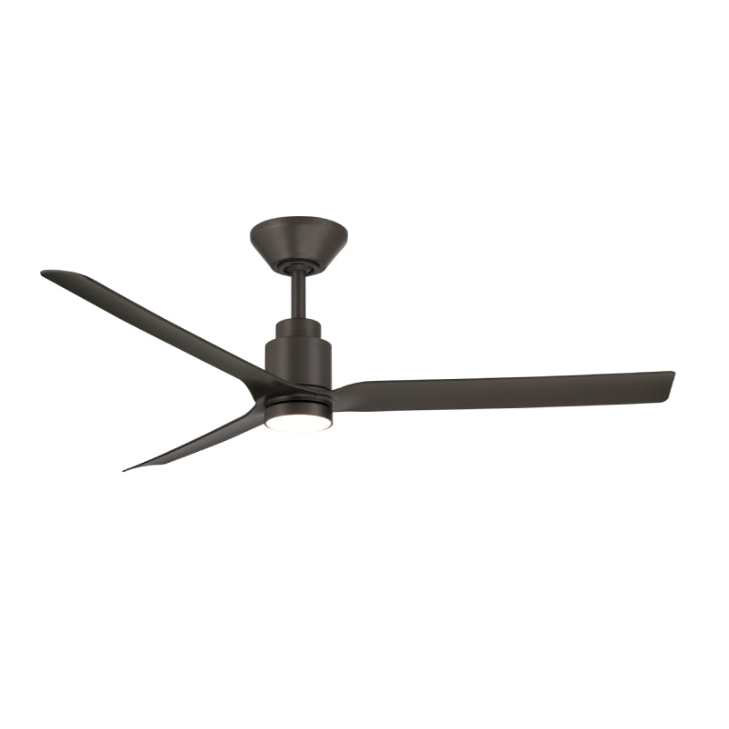 Modern Forms FR-W2502-52L Smooth 52" Outdoor Ceiling Fan with LED Light Kit - Bronze with Bronze Blades