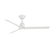 Modern Forms FR-W2502-52L Smooth 52" Outdoor Ceiling Fan with LED Light Kit - Matte White with Matte White Blades