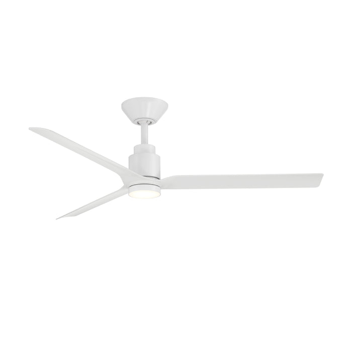 Modern Forms FR-W2502-52L Smooth 52" Outdoor Ceiling Fan with LED Light Kit - Matte White with Matte White Blades