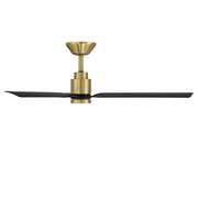 Modern Forms FR-W2502-52L Smooth 52" Outdoor Ceiling Fan with LED Light Kit - Soft Brass with Matte Black Blades