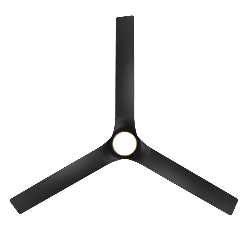 Modern Forms FR-W2502-52L Smooth 52" Outdoor Ceiling Fan with LED Light Kit - Soft Brass with Matte Black Blades